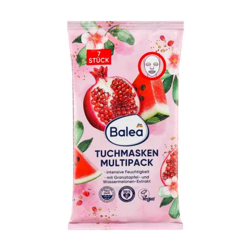 AAA3-1 ماسك الوجه بخلاصة الرمان والبطيخ Tuchmasken Multipack Granatapfel-Wassermelone