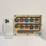 متاهة خشبية مغناطيسية للألوان والأرقام