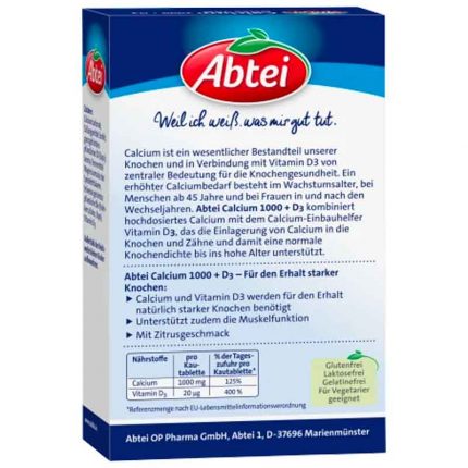 أقراص كالسيوم 1000 + د3 أوستيو فيتال 30 قطعة، 113 جم