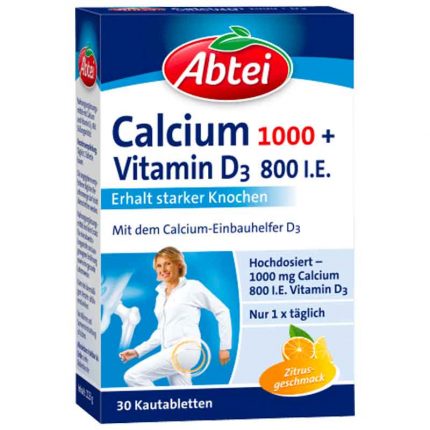 أقراص كالسيوم 1000 + د3 أوستيو فيتال 30 قطعة، 113 جم