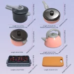 71 قطعة من مجموعة ألعاب الطبخ الوردية لمحاكاة اللعب في المنزل والمطبخ للفتيات