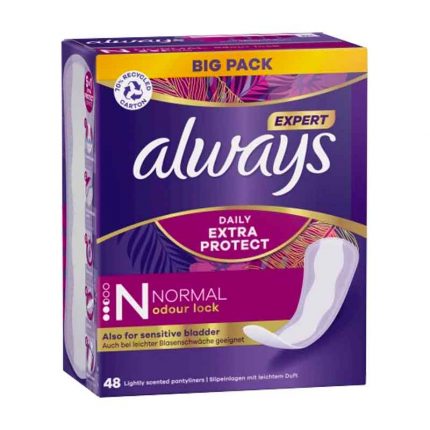 فوط يومية حماية إضافية عادية، عبوة كبيرة، 48 قطعة Vaginal (Always)