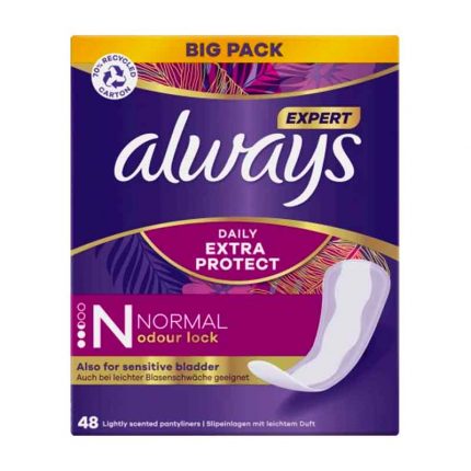 فوط يومية حماية إضافية عادية، عبوة كبيرة، 48 قطعة Vaginal (Always)