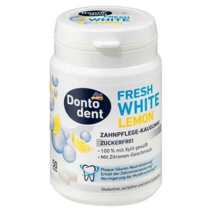 علكة، ليمون أبيض طازج مع إكسيليتول، 50 قطعة Dontodent