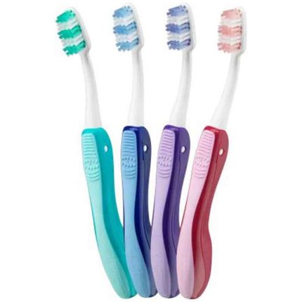 فرشاة أسنان متوسطة الحجم للسفر، قطعة واحدة Dontodent