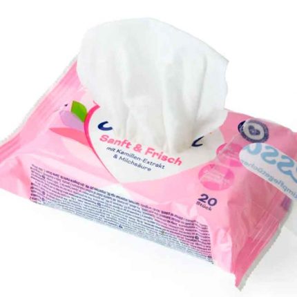 مناديل العناية بالمنطقة الحساسة، لطيفة ومنتعشة، 20 قطعة Vaginal (Jessa)