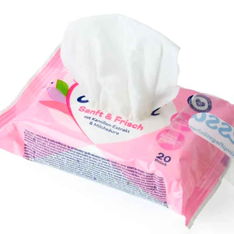 مناديل العناية بالمنطقة الحساسة، لطيفة ومنتعشة، 20 قطعة Vaginal (Jessa)